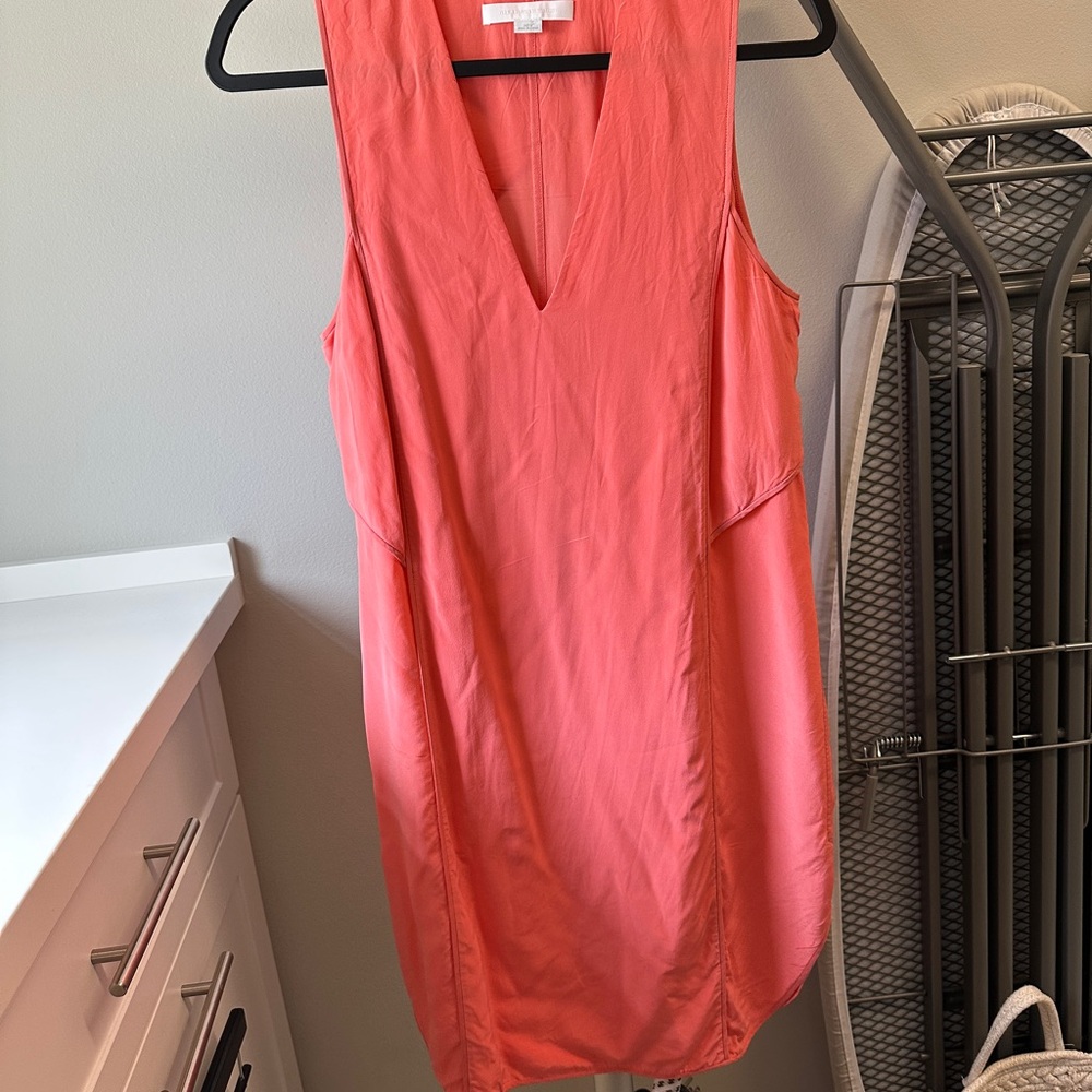 Alexander Wang Silk Coral Sleeveless V-Neck Dress